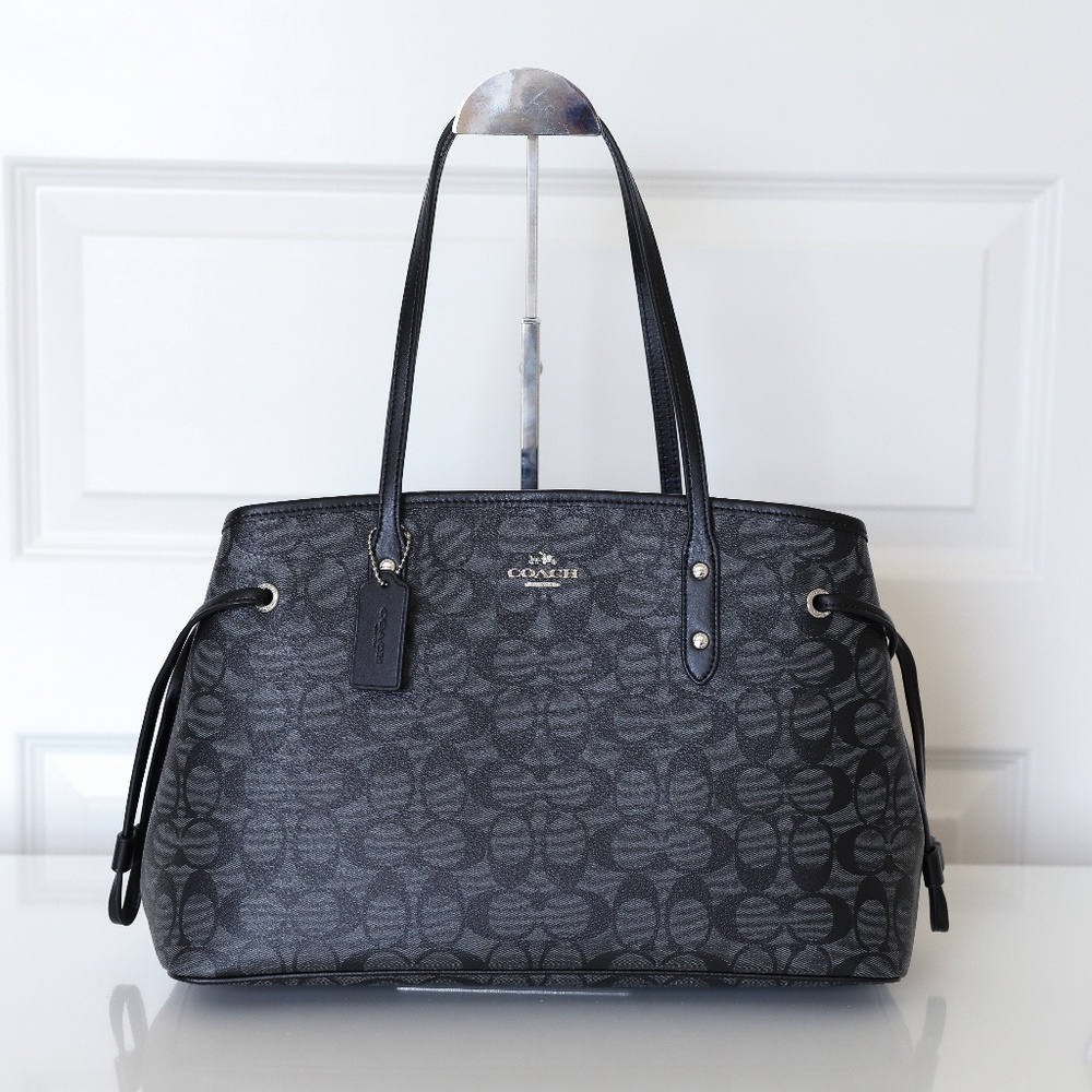 Coach Signature Drawstring Carryall Shoulder Bag